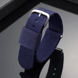 Premium High Density Durable Fabric Braid Nylon Watch Strap - Soft and Sporty Wristband Accessory - 16mm (Blue)
