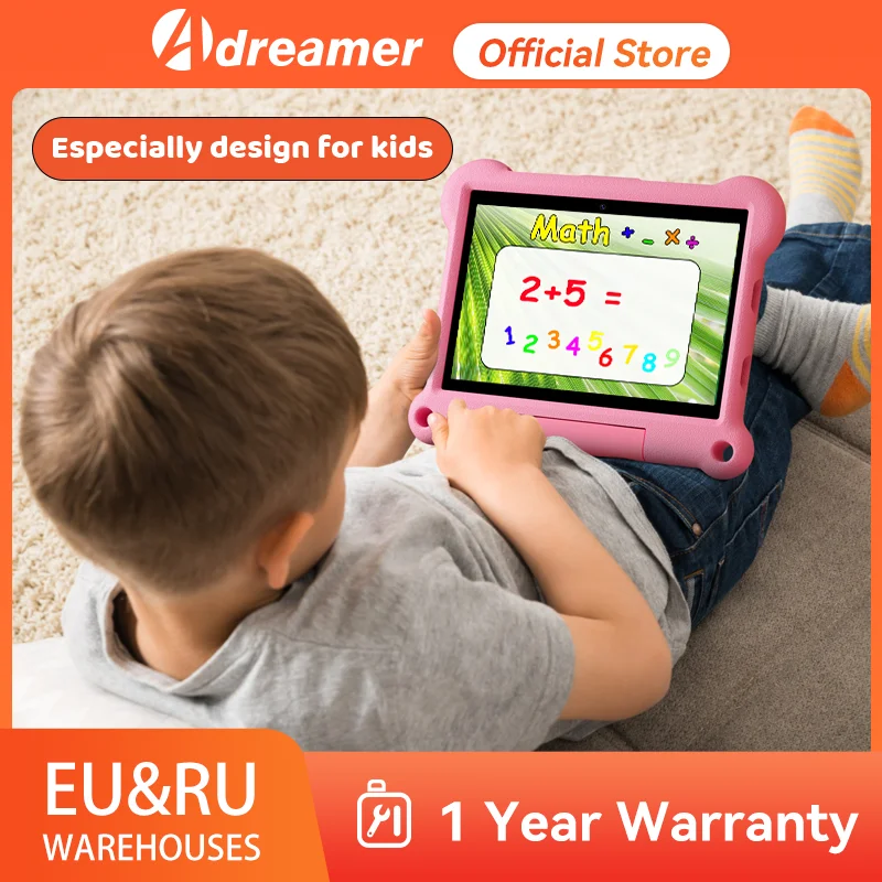 Adreamer Kid Tablet 10.1 Inch Android11 4Gb 64Gb Octa Core Kinderen Tablet Voor Kinderen 4G Lte Wifi Gps Met Kids-Proof Case 6000Mah