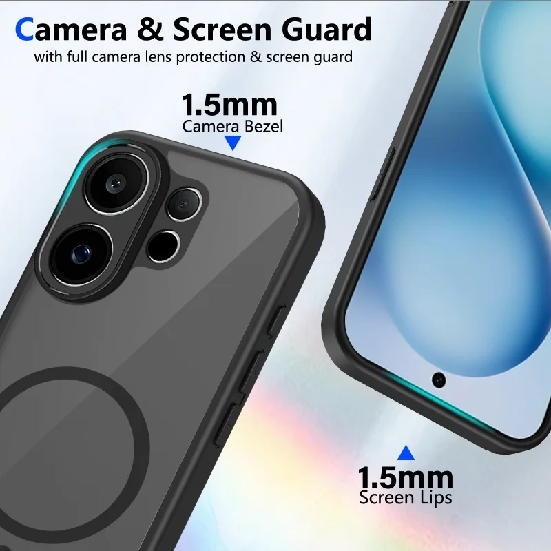 Magnetic Wireless Charging Translucent Shockproof Phone Cover
