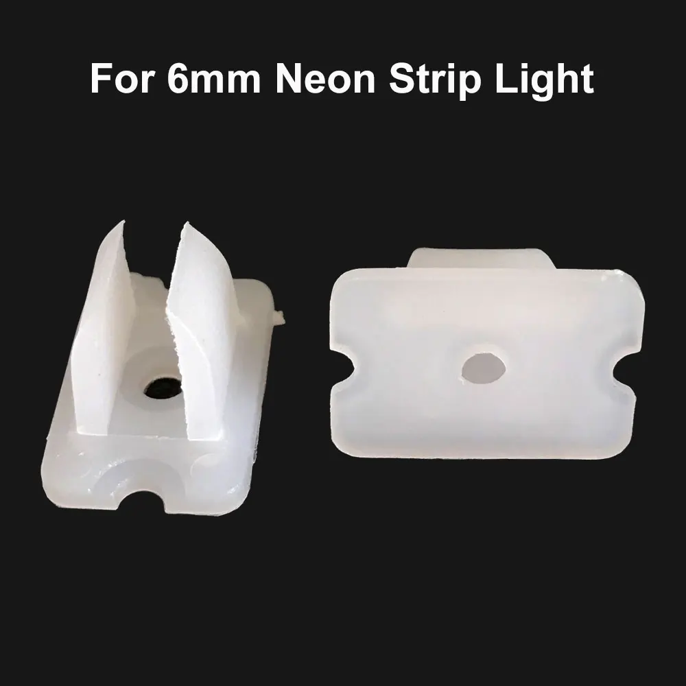 Clips de fijación para tiras LED de 6 mm, 8 mm, 12 mm y 15 mm, accesorios de conector para fijación de luces de neón 2835, hebilla de plástico COB flexible de 220 V