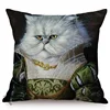 Cat General Portrait Imitate Famous Oil Painting Art Decorative Cushion Cover Nordic Funky Animal Style Sofa Throw Pillow Case 4