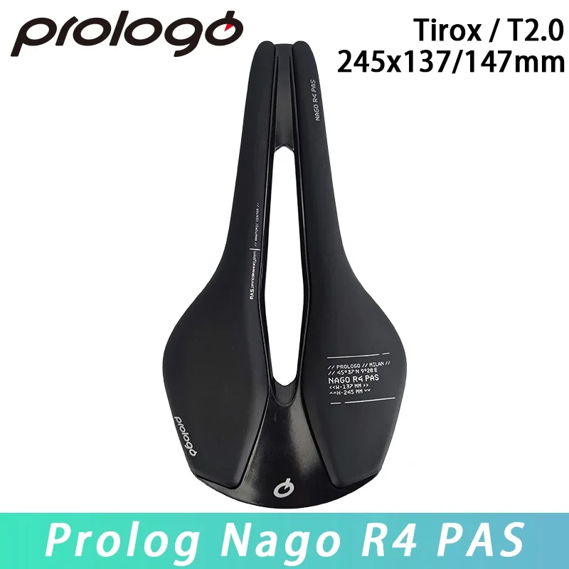 Prologo Original Nago R4 PAS Bicycle Saddle T2.0 Tirox Rail Light
