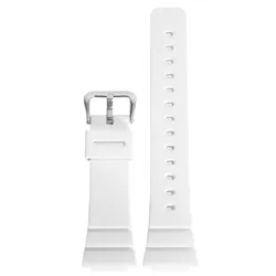 Silicone Octagonal Sports Quick - Release Watch Strap - 16mm (White- Silver Buckle)