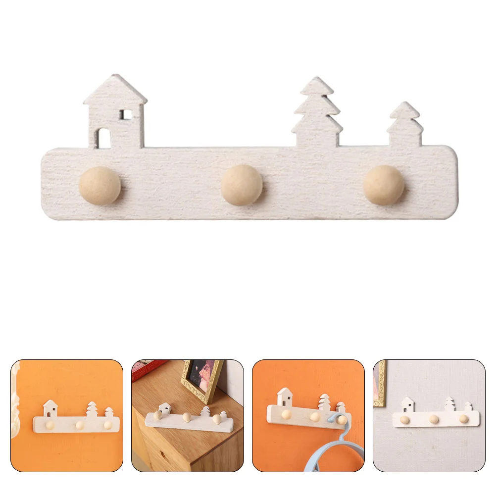 

5 Pcs Miniature Dollhouse Accessories Wall Hook Decoration for Wall-mounted White Hanging