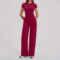 Ensemble de fitness pour femmes, survêtement de sport respirant, soutien-gorge de sport, pantalon évasé, vêtements d'entraînement, vêtements de sport féminins, tenue athlétique 5