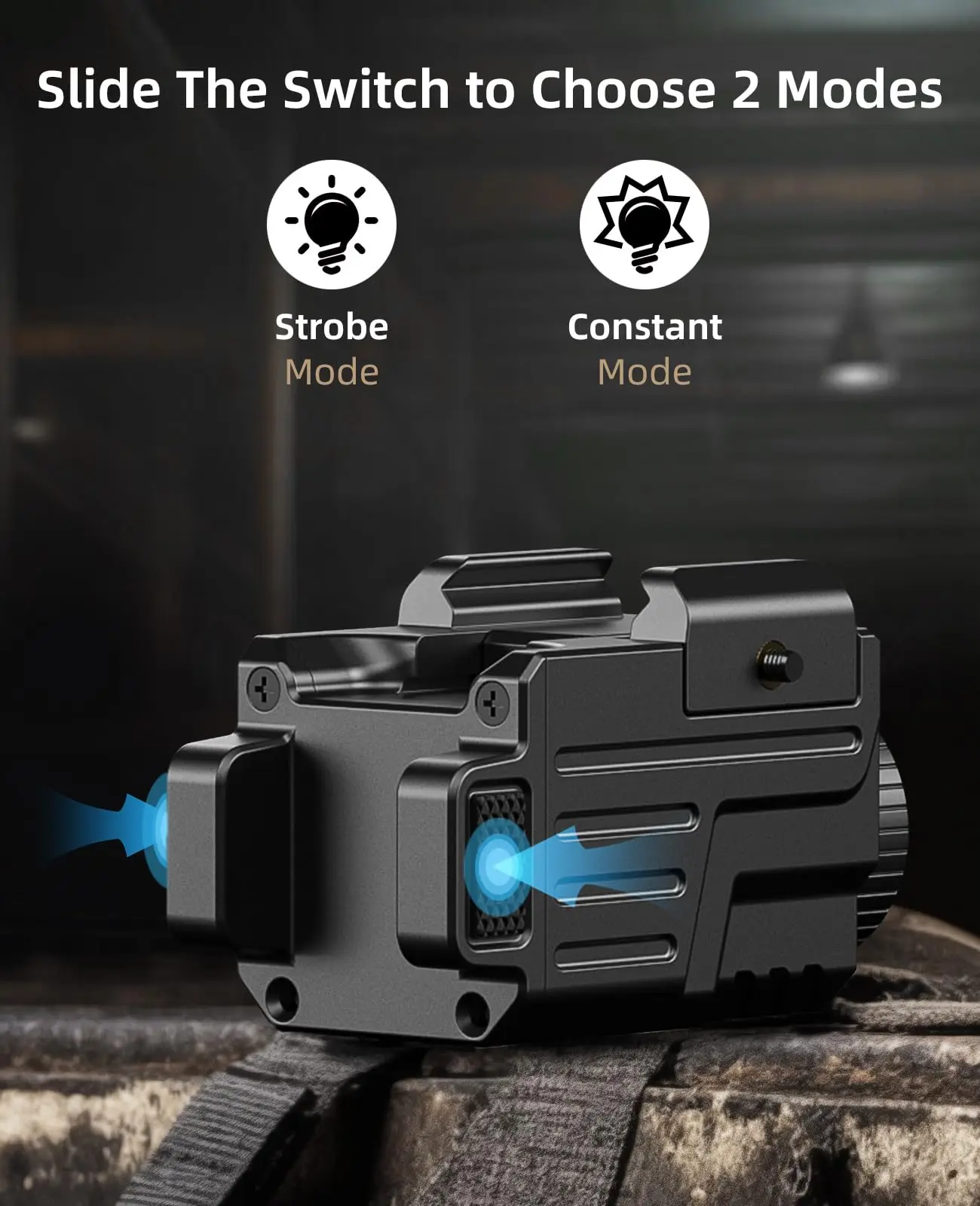 800 Lumens Pistol Flashlight Compitable Picatinny GL Rails Rechargeable Tactical Gun Light Strobe Mode Home Defense Hunt