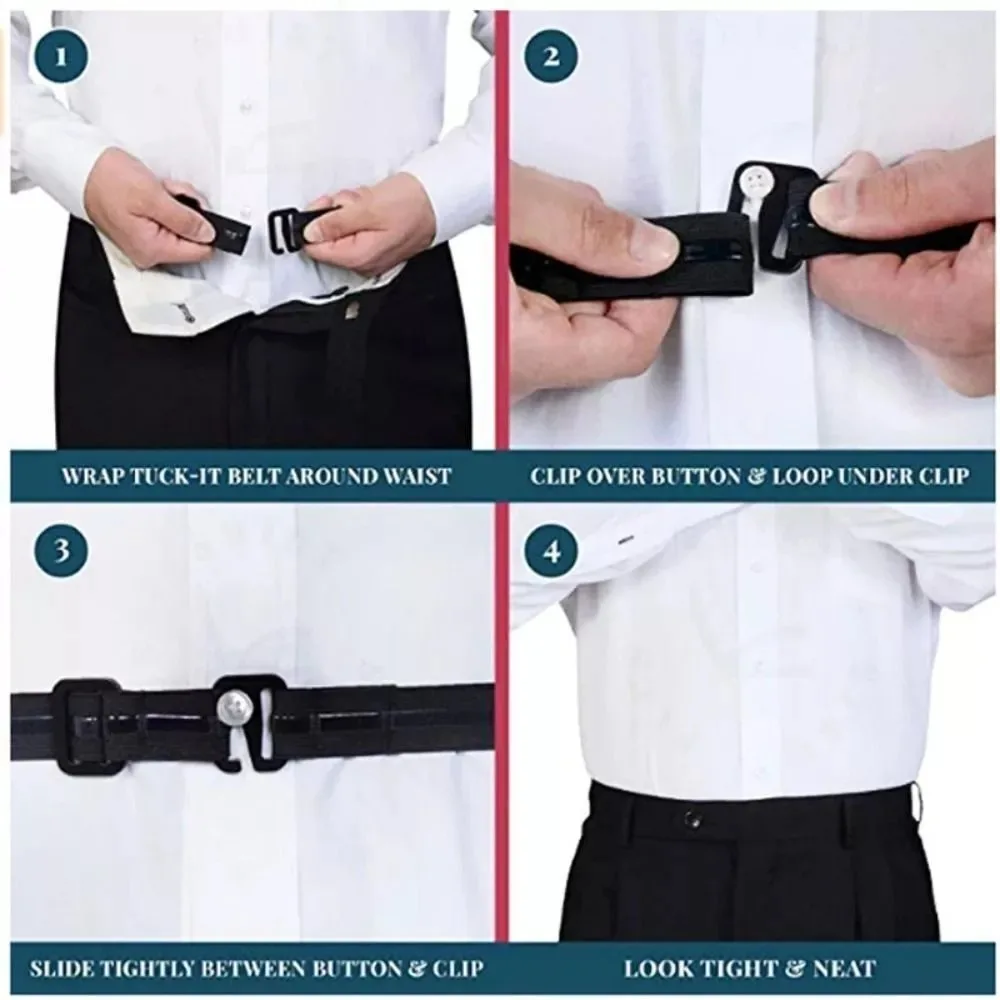 Non-slip Elastic Waistband Anti Wrinkle Shirt Stay Best Belt Business