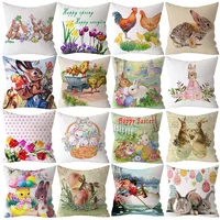 Home Decoration Easter series Printing polyester pillow sleeve cushion cover is suitable for bedroom living room 1