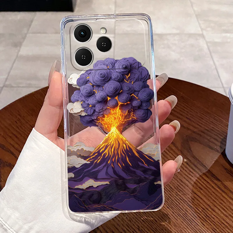 Aesthetic Luxury Cute Cat Astronaut Transparent Phone Case Cover