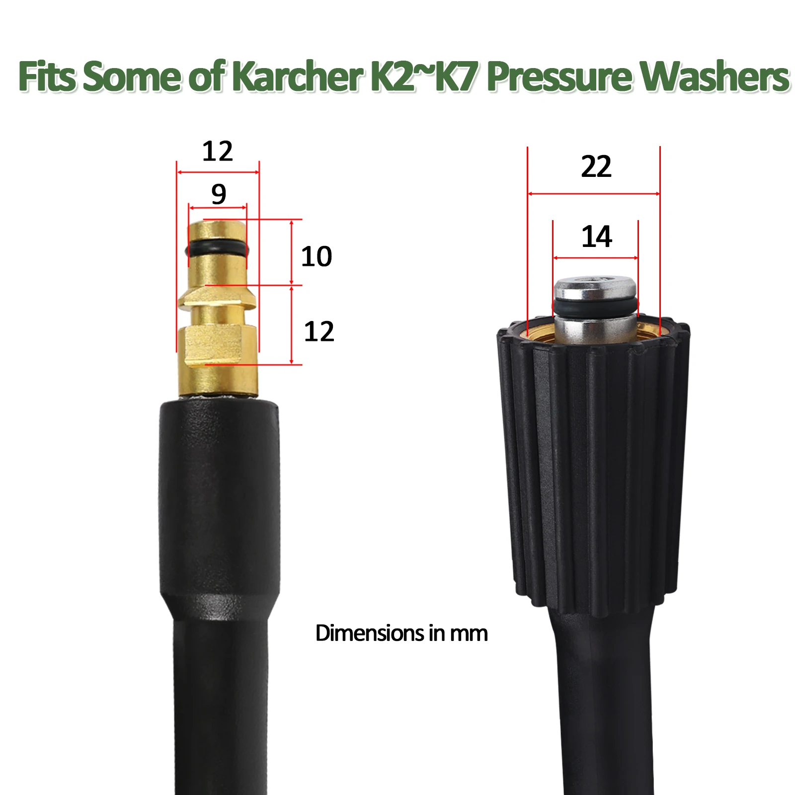 10m High Pressure Washer Hose Pipe Cord Water Cleaning Hose for Karcher Pressure Washer Sink 6