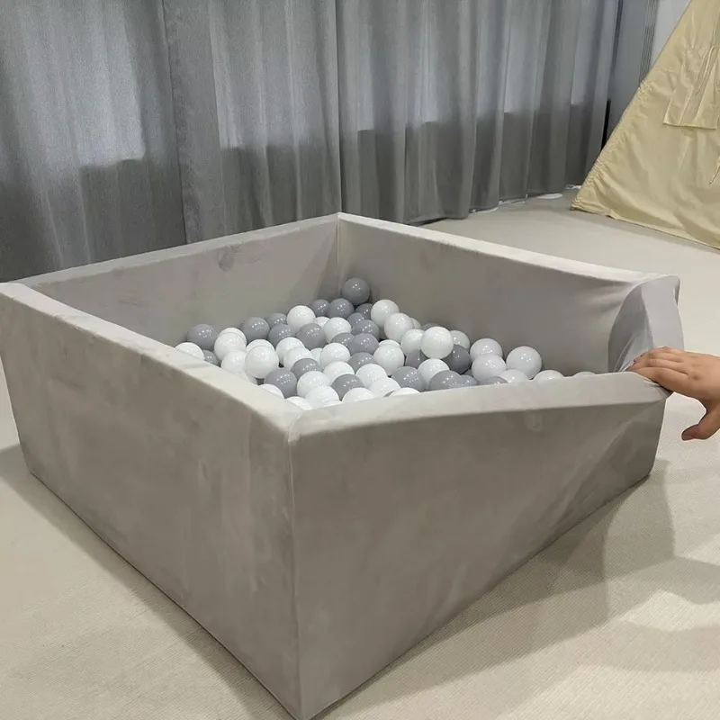 Customize Color Size Square Ball Pit Pool Rectangle White Foam Ball Pool Indoor Playground Soft Play Pit for Kids