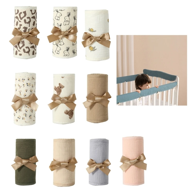 

4Pcs Thicken Crib Rail Guard for Standard Cribs Wrapped Rail Cover Teething Guard Baby Crib Rail Cover Protector Set