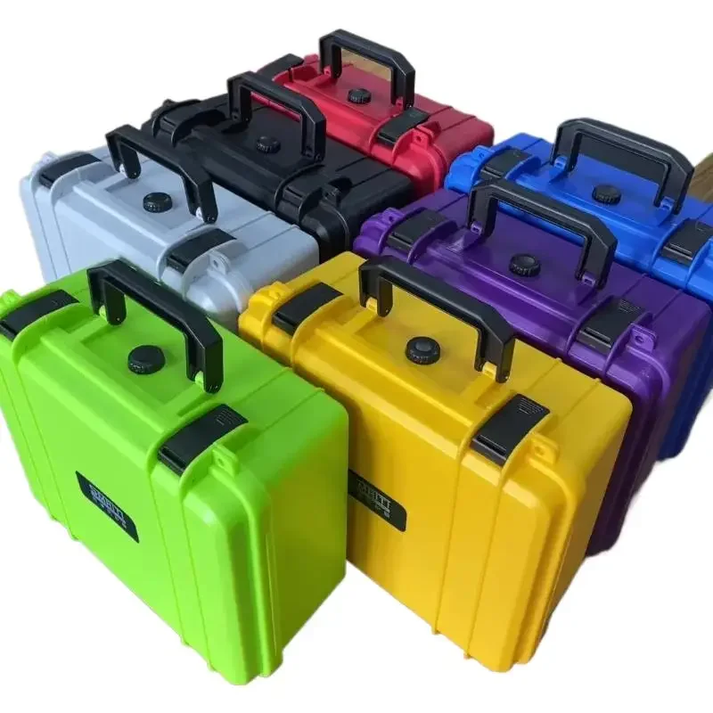 28x24cm Portable Suitcase Thicken Plastic Hard Case Equipment Hardware Toolbox Large-Capacity Instrument Storage Box With Sponge