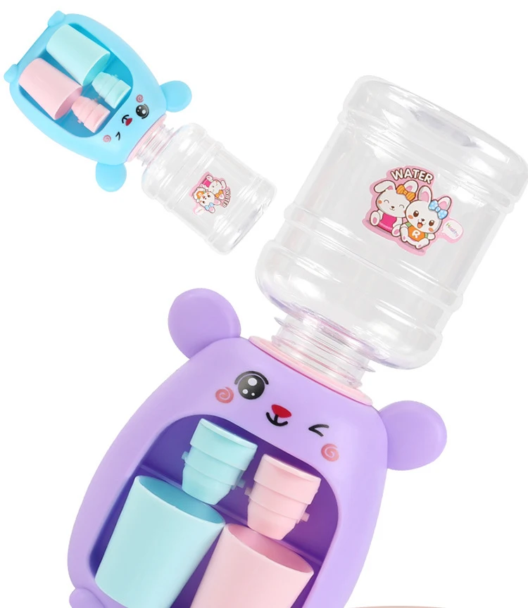 Sb38882c9727d4c45a66cf79d9c2cb218P Dual Water Dispenser Toy with mini Cute Pink blue Juice Milk Drinking Simulation Kitchen Toys for Children girl boy gifts