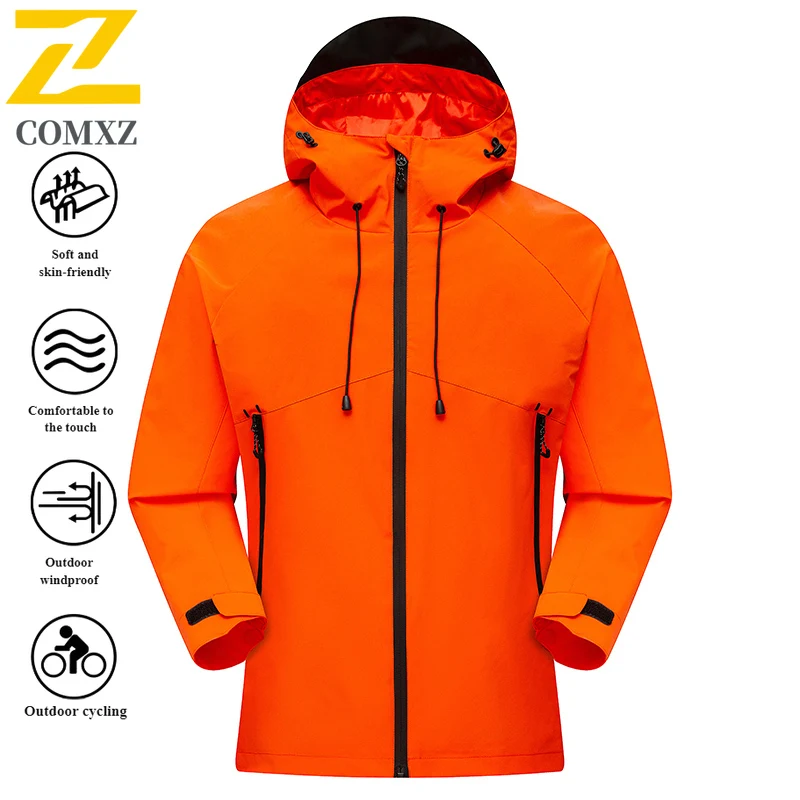 EiAO Windbreaker Dopamine Couple's  Waterproof Windproof Hooded Outdoor Jacket for Hiking Camping Fishing Vivid Colorblock 2025