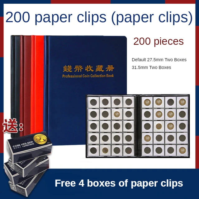 200 Dcs Coins Album A Fit Cardboard Coin Holders Professzionális Érme Gyűjteménykönyv Jelvények Tokens