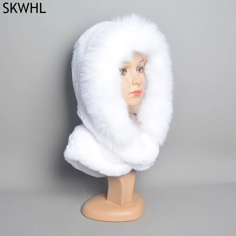 SET SCARF AND HAT IN WHITE CASHMERE AND RABBIT FUR 433247