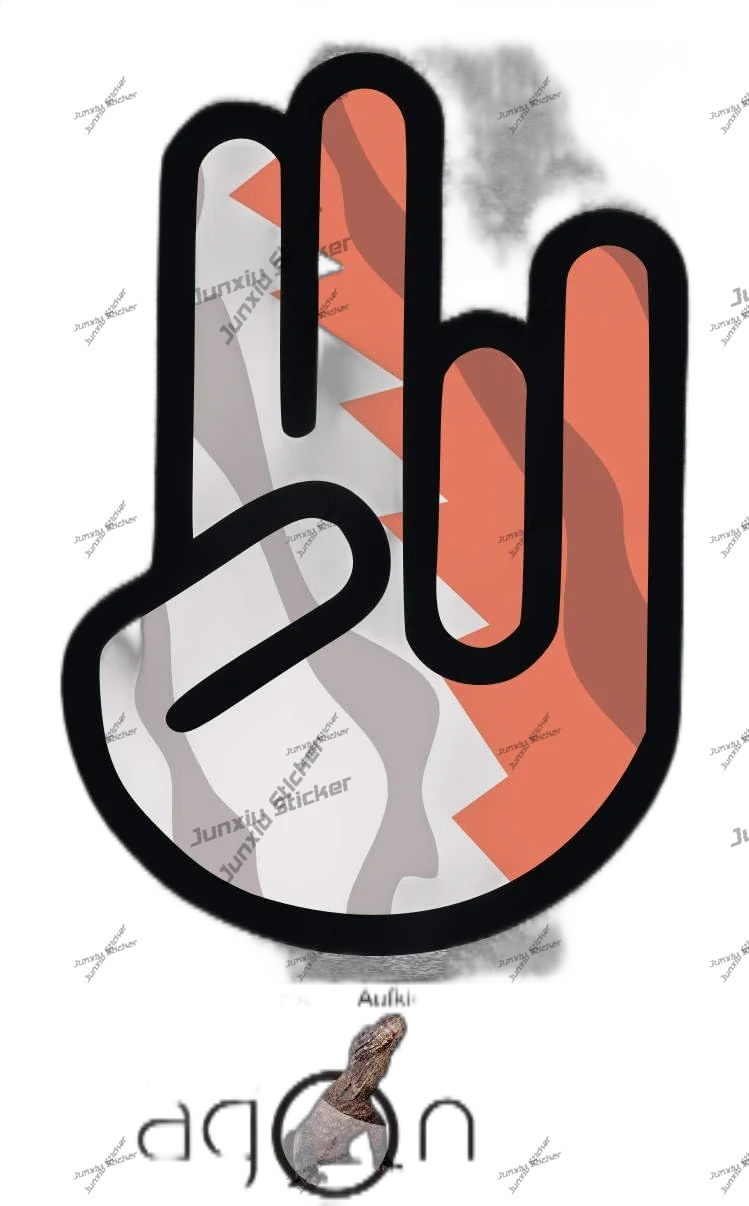 Bahrain Decalcomania The Shocker Hand Decal Skin Black Outline Con Bandiera Bahrain Sticker Per Auto Bicicletta Wall Laptop Book Fridge