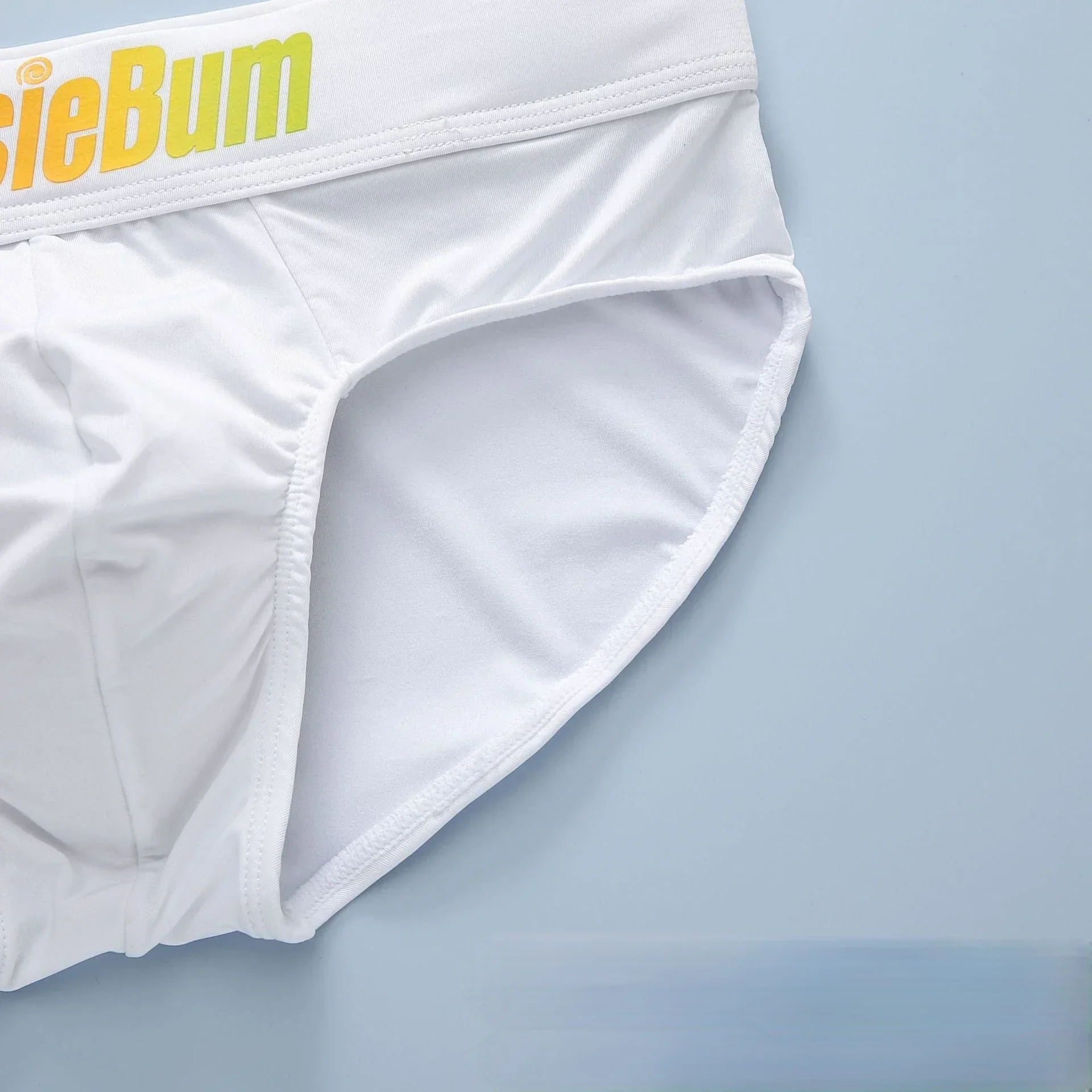 Men's briefs milk silk low waist elastic comfortable u convex bag colorful words 2