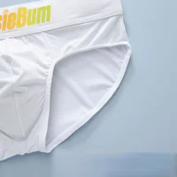 Men's briefs milk silk low waist elastic comfortable u convex bag colorful words 2