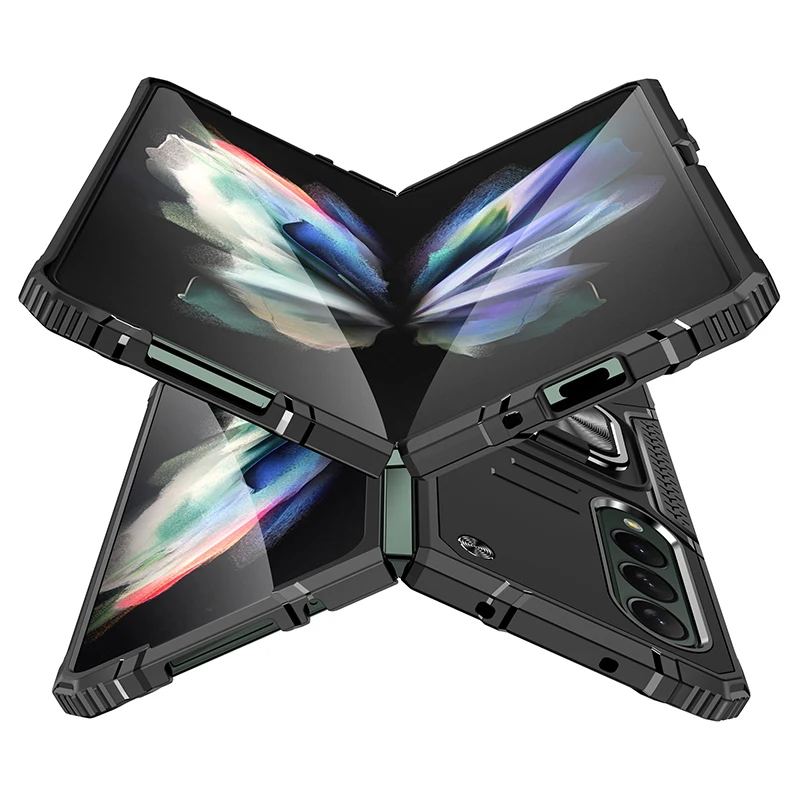 Custodia Rigida Con Anello Antiurto Per Samsung Galaxy Z Fold4 Fold 4 5G Zfold4 Cover Funda Per Cellulare Antiscivolo