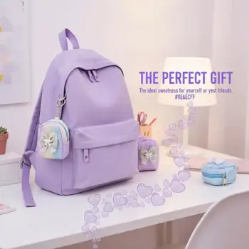 Mini portafoglio portatile con graziosi fiocchi di paillettes, portamonete, portachiavi, custodia per rossetto, cerniera, portafoglio per monete, ciondolo per zaino