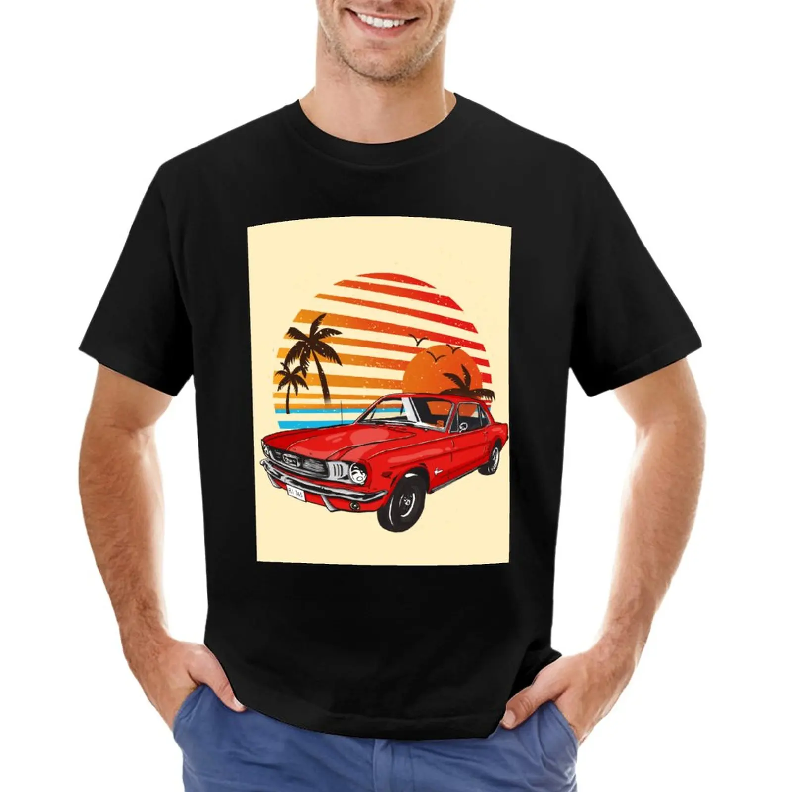 

Miami Mustang T-Shirt quick drying shirt man clothes plain black t shirts men