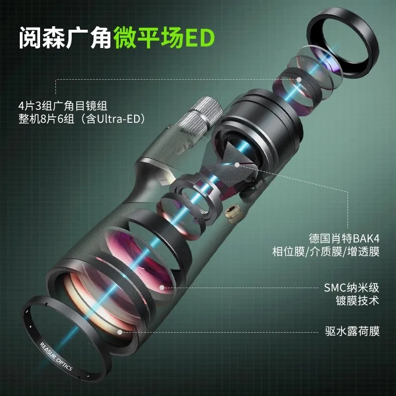 REASUR 12X50ED Master monocular, Micro Flat Field ed, telephoto