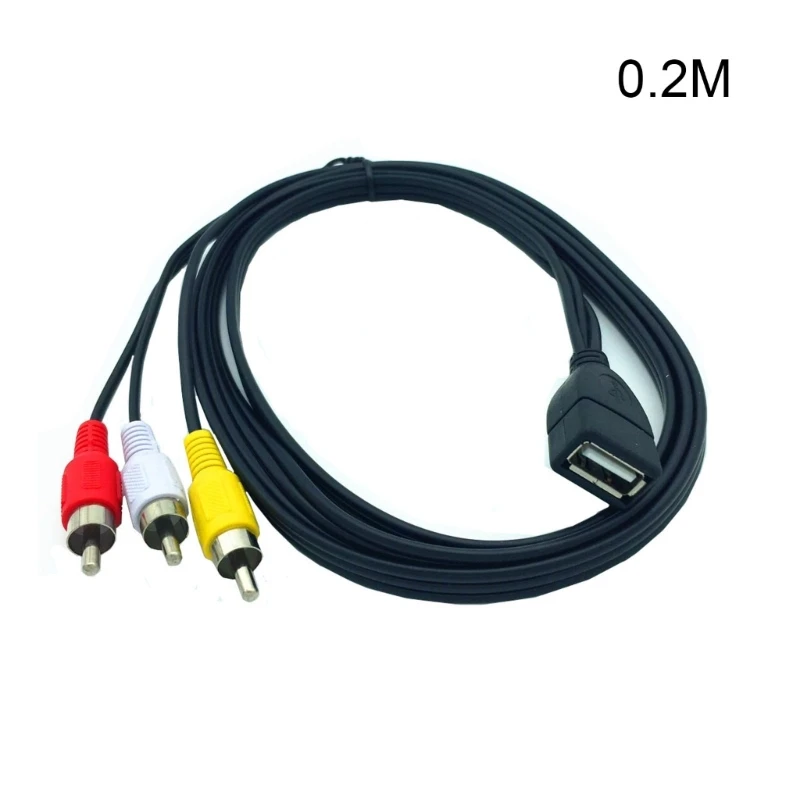 

USB A Female to 3RCA Video Composite Adapter Cable for TV Video