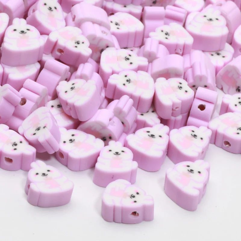 20/50/100pcs natale Halloween Polymer Clay Beads Cartoon Animals Clay Spacer Beads per gioielli fai da te che fanno anello di chiavi del braccialetto