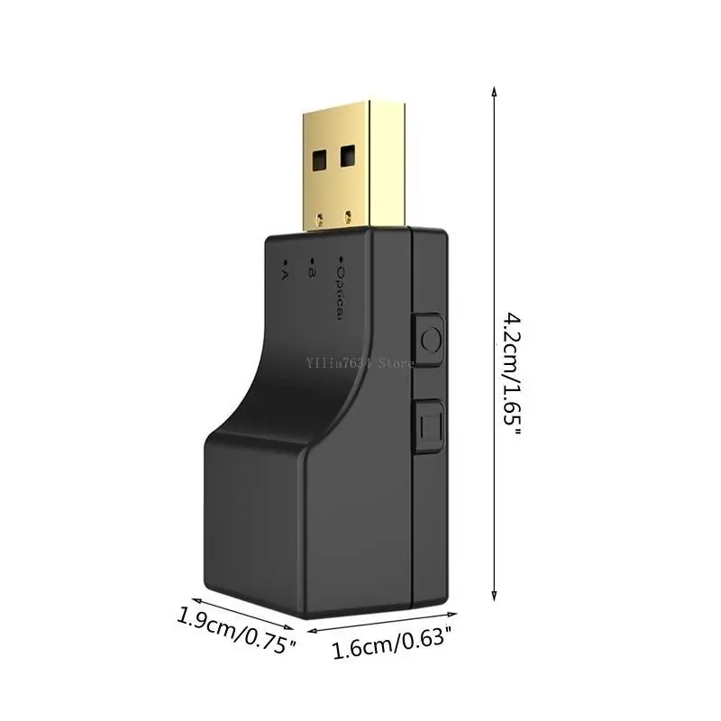 블루투스 5.0 USB 미니 송신기 TV PC 사운드바용 무선 USB SPDIF 어댑터 안정적이고 빠른 간편한 설정