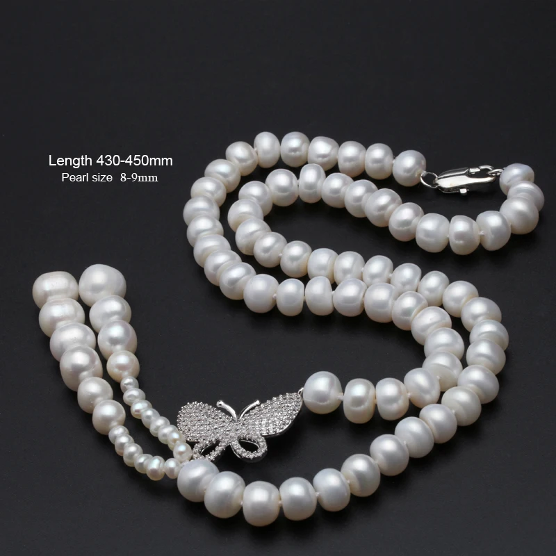 COLLANA FARFALLA BRILLANTINI E PERLE - Gioielli - Collane - di Le c