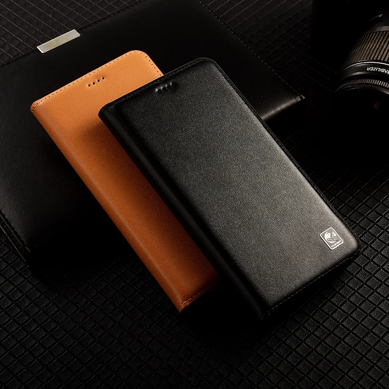 Luxury Genuine Leather Flip Wallet Phone Cover