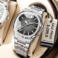2025 New PENGAGAR Luxury Watch Business Waterproof Male Clock Luminous Date Stainless Steel Square Quartz Men Watch reloj hombre