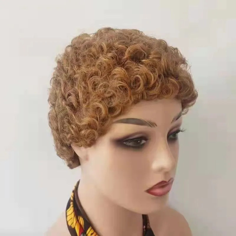 

Pixie Cut Wig Short Curly Human Hair Wigs Cheap Human Hair Wig Brazilian Hair Deep Curly For Women