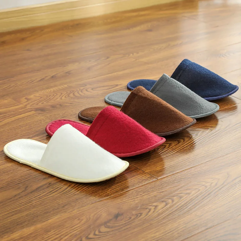 5/pcs Unisex Disposable Hotel Slippers White Disposable Slippers Adults