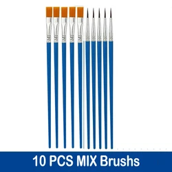 Versatile Paint Brush Set for Acrylic, Watercolor, and Oil - Ideal for Artists and Students (10 PCS Mix Brushs)