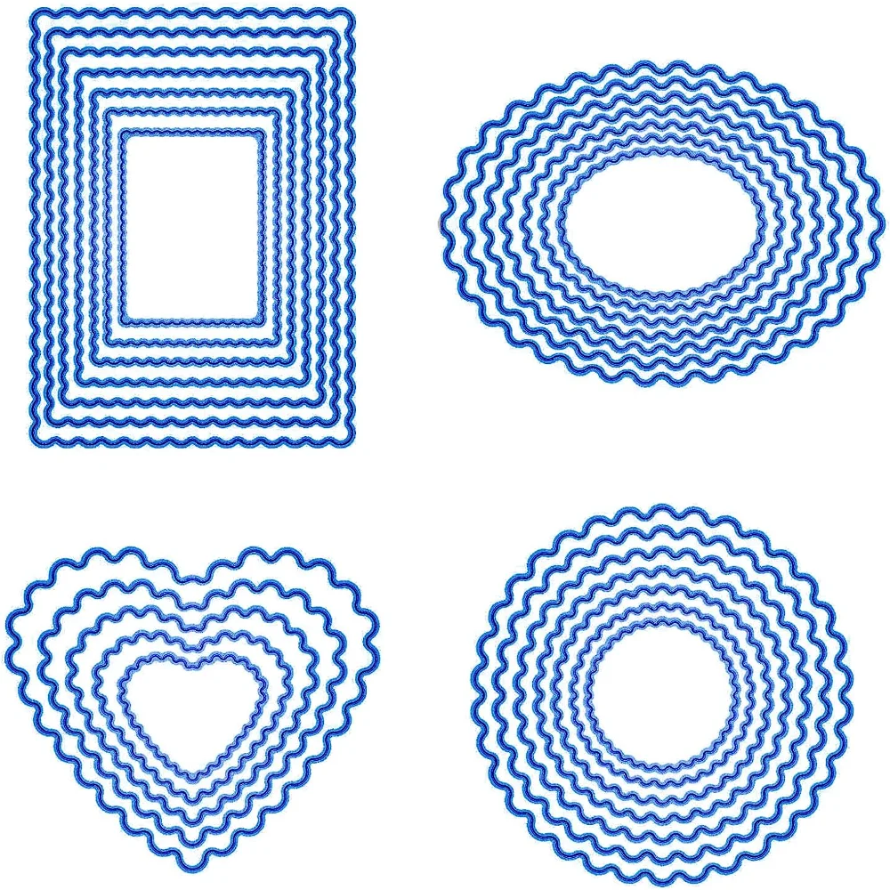 Mixed Geometric Shape Cutting Dies Stencil Heart Round Rectangle Metal Mixed geometric shape cutting dies stencil heart round rectangle metal