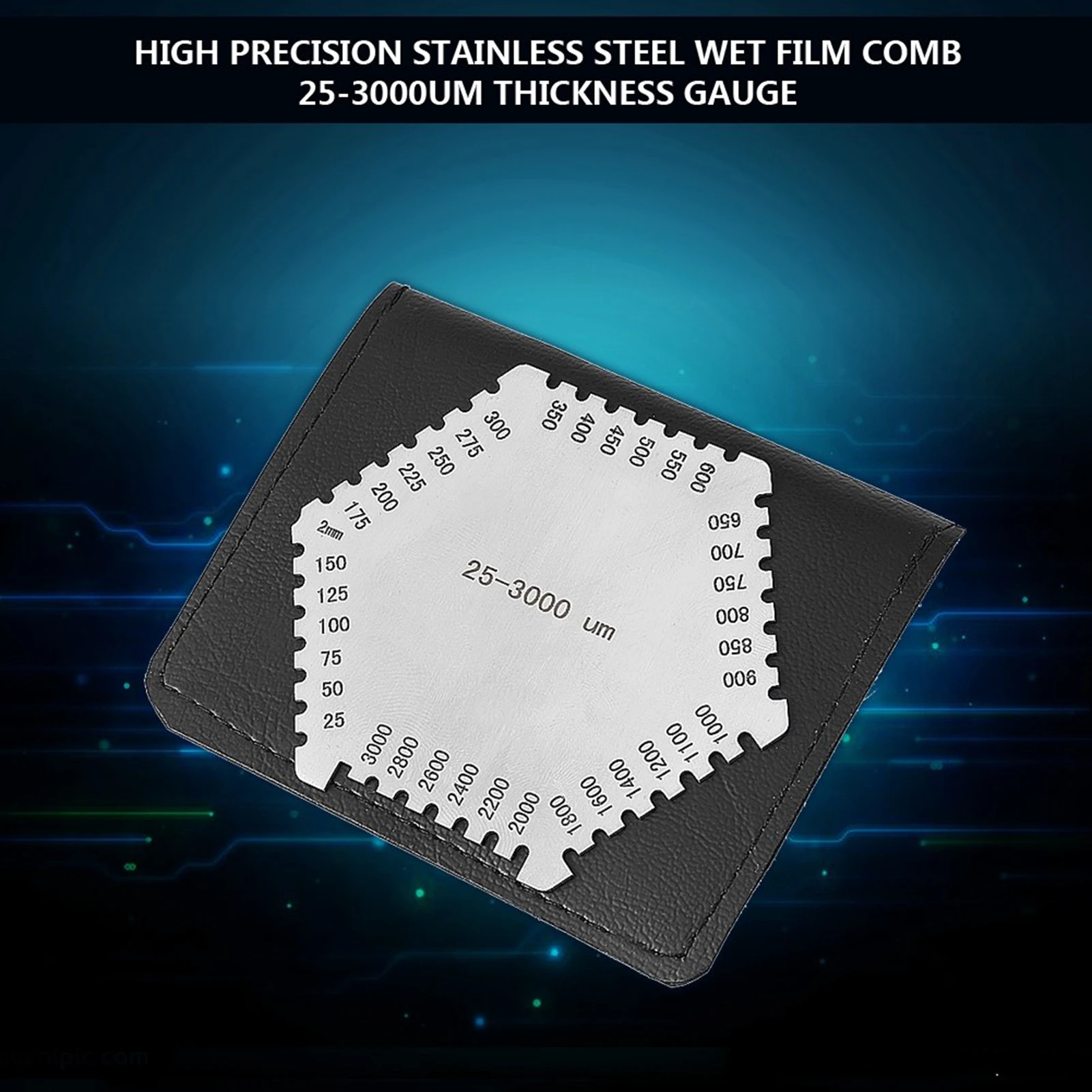 Comb Gauge Stainless Steel wet film Comb Wet Film Gauge High Precision Stainless Steel Wet Film 25-3000um Thickness Thickness Gauge Wet Film Thickness Gauge