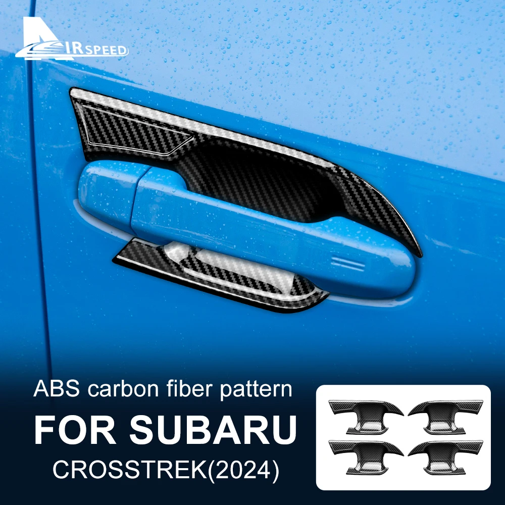 

ABS Carbon Fiber Style Sticker For Subaru Crosstrek 2024 4PCS Car Outside Door Bowl Cup Cover Trim Interior Accessories
