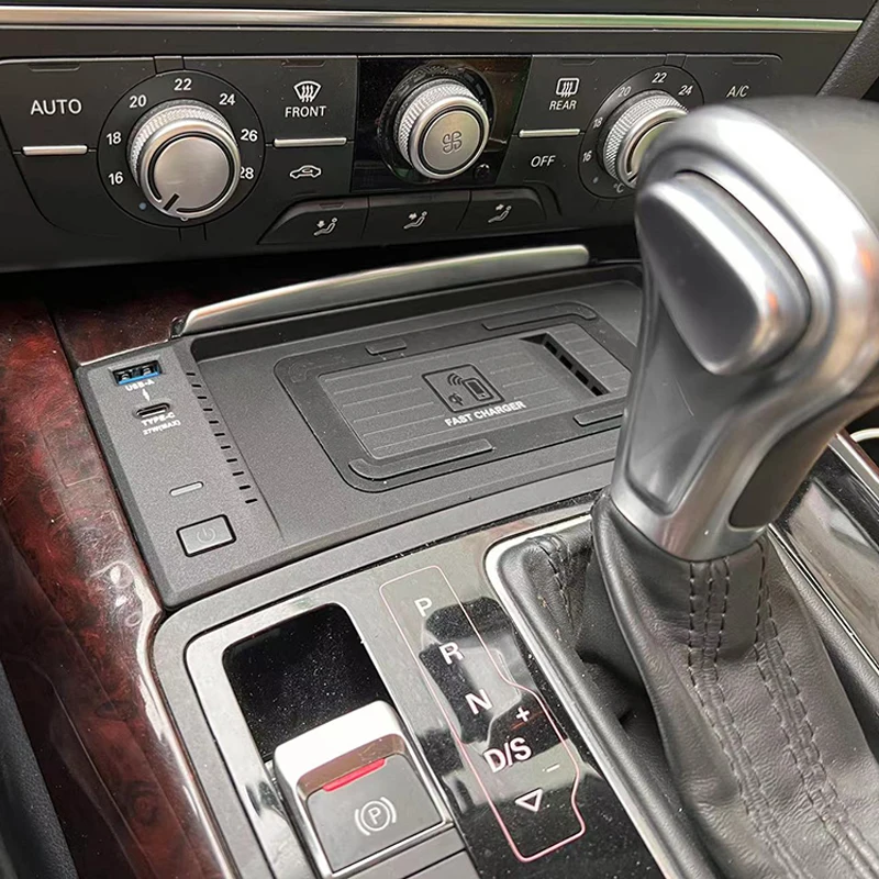 Car Wireless Charger For Audi A6 S6 RS6 A7 S7 RS7 C7 2012-2018 Fast Charing Accessories Plate Mobile Phone Holder TYPE-C/USB