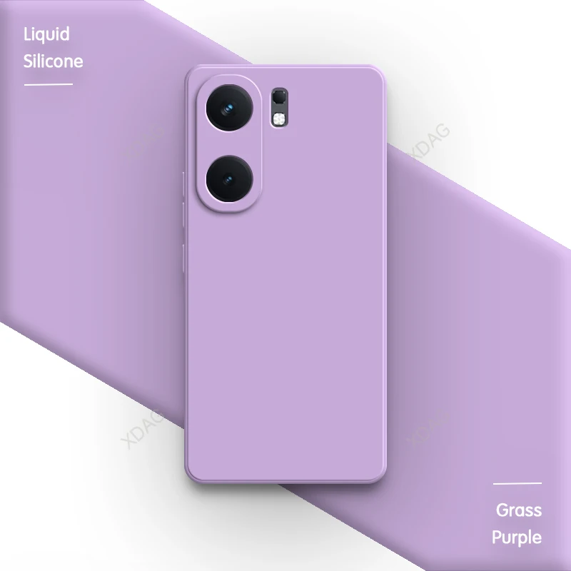 Luxury Soft Square Liquid Silicone Phone Case with Camera Protection