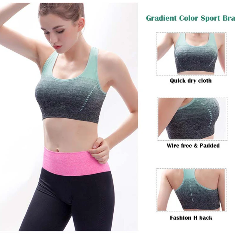 VEQKING Sports Shirts for Women,Quick Dry Padded HBack Sports Top,Seamless Sport Bra Top Running Fitness Yoga Tops
