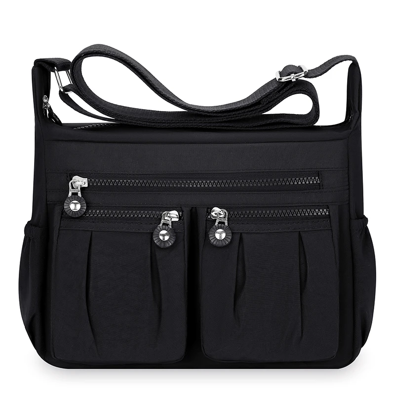 Ladies' shoulder bag, equipped with adjustable shoulder strap, multiple zippered compartments, polyester lining, and can be matc