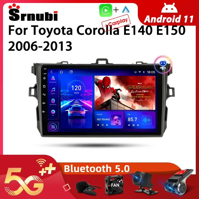 Srnubi Android 11.0 Car Radio For Toyota Corolla E140 E150 20062013