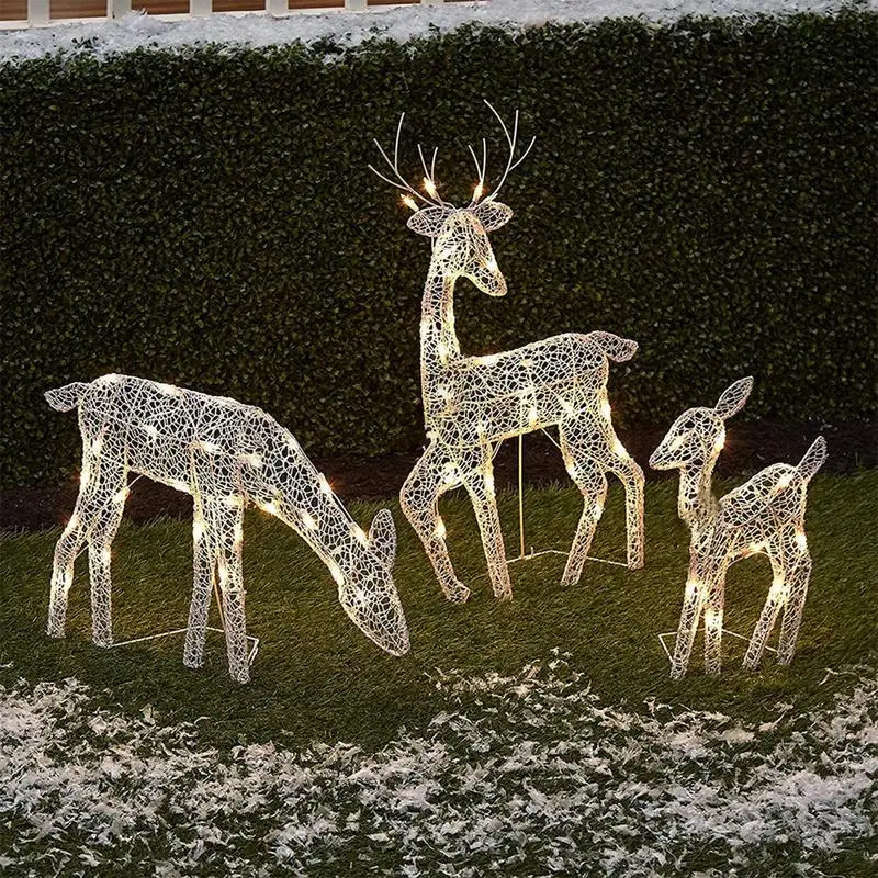 

Освещенный олень семейный олень освещенный олень Рождественский Декор со светодиодной подсветкой