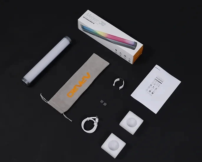 Aparo Meteor 30 RGB 핸드헬드 라이트 스틱, 풀 컬러 픽셀 튜브 LED 라이트 지팡이, 2500-20000K 사진 라이트 스틱, 앱 제어