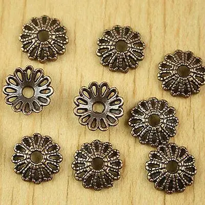 

50pcs 11.7mm copper-tone flower charms findings h1376