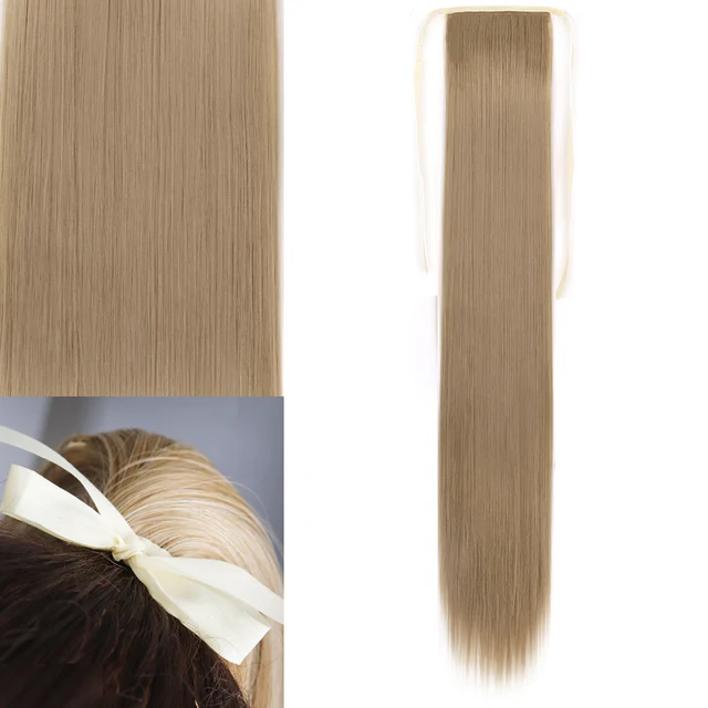 MERISIHAIR Synthetic Long Straight Wrap Around Clip In Ponytail Hair Extension Heat Reistan Pony Tail Fake Hair 13-24