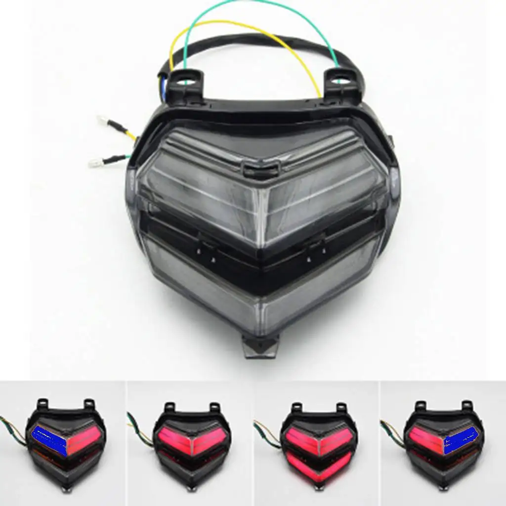 

12V Motorcycle LED Taillight License Plate Lamp Assembly for HONDA CBR250RR 2017-2019 Turn signal light Brake light Red+Blue